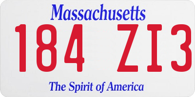 MA license plate 184ZI3