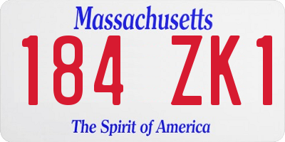 MA license plate 184ZK1