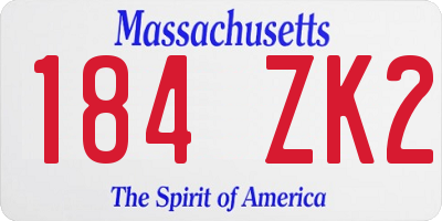 MA license plate 184ZK2