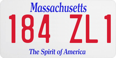 MA license plate 184ZL1
