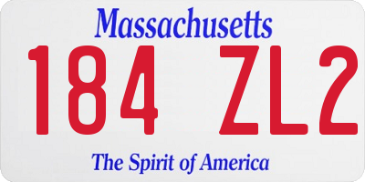 MA license plate 184ZL2