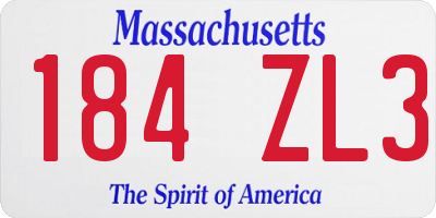 MA license plate 184ZL3