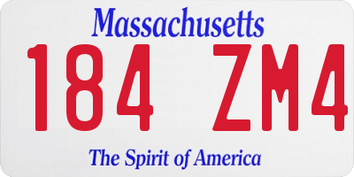 MA license plate 184ZM4