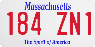 MA license plate 184ZN1