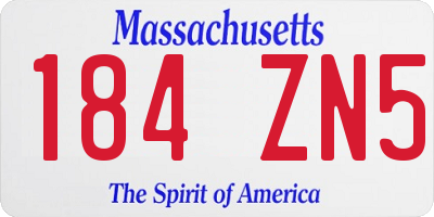 MA license plate 184ZN5