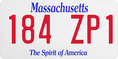 MA license plate 184ZP1