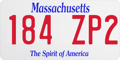 MA license plate 184ZP2