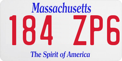MA license plate 184ZP6