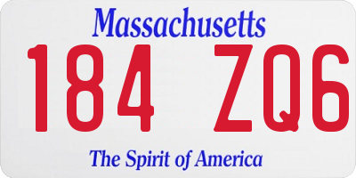 MA license plate 184ZQ6