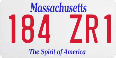 MA license plate 184ZR1