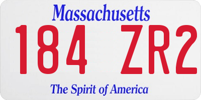 MA license plate 184ZR2