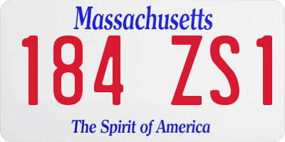 MA license plate 184ZS1