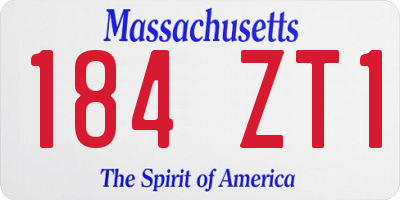 MA license plate 184ZT1