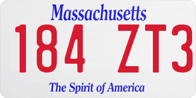 MA license plate 184ZT3
