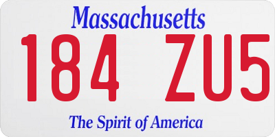 MA license plate 184ZU5