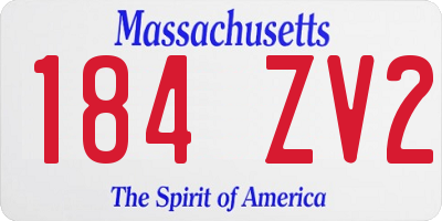 MA license plate 184ZV2
