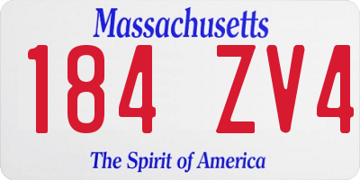MA license plate 184ZV4