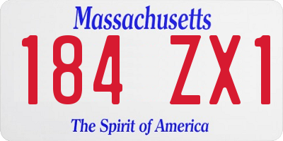 MA license plate 184ZX1