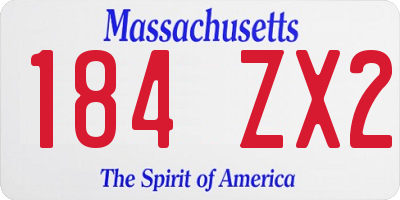 MA license plate 184ZX2