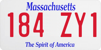 MA license plate 184ZY1