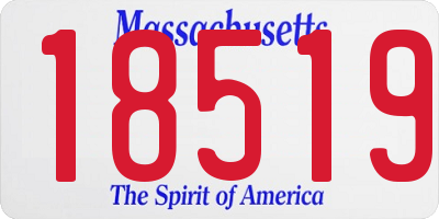 MA license plate 18519