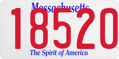 MA license plate 18520