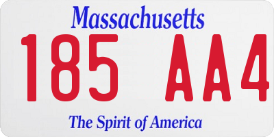 MA license plate 185AA4