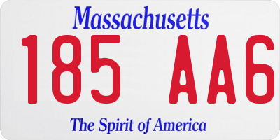 MA license plate 185AA6