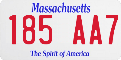 MA license plate 185AA7