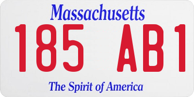 MA license plate 185AB1