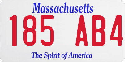 MA license plate 185AB4