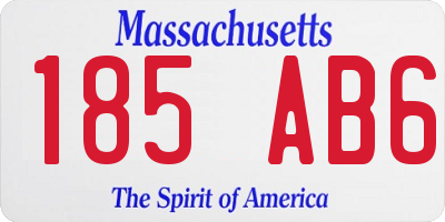 MA license plate 185AB6