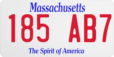 MA license plate 185AB7