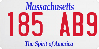MA license plate 185AB9