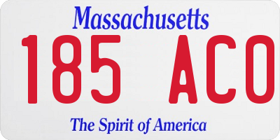 MA license plate 185AC0