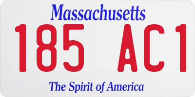 MA license plate 185AC1