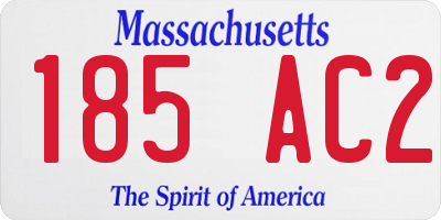MA license plate 185AC2