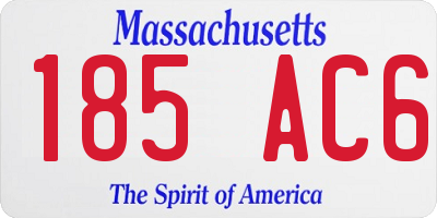 MA license plate 185AC6