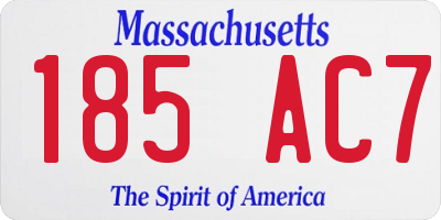MA license plate 185AC7