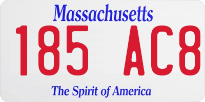 MA license plate 185AC8