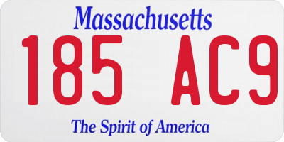 MA license plate 185AC9