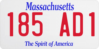 MA license plate 185AD1