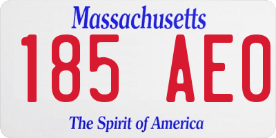 MA license plate 185AE0