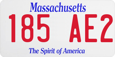 MA license plate 185AE2