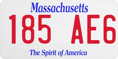 MA license plate 185AE6