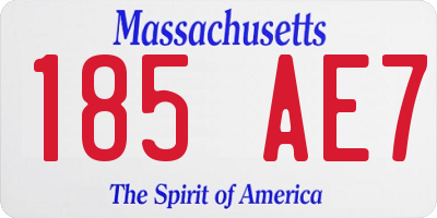 MA license plate 185AE7