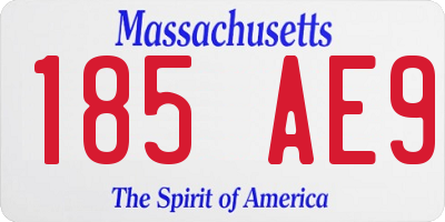 MA license plate 185AE9