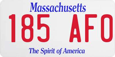 MA license plate 185AF0