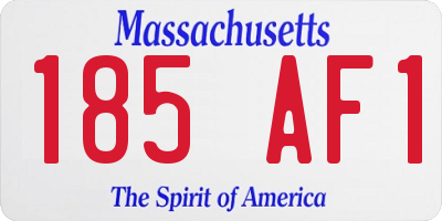 MA license plate 185AF1