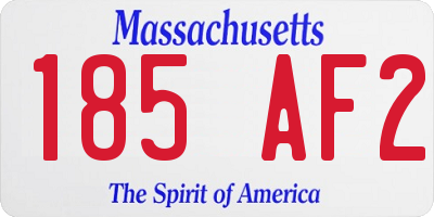 MA license plate 185AF2